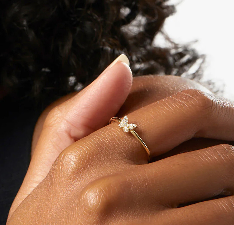 Pavé Butterfly Ring